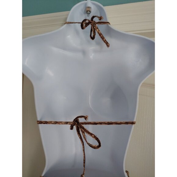 Guillermina Baeza M 2 piece Glossy Snakeskin Bikini Embroidery Barcelona - Picture 9 of 12